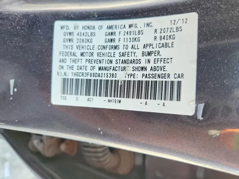 2013 HONDA ACCORD EXL  