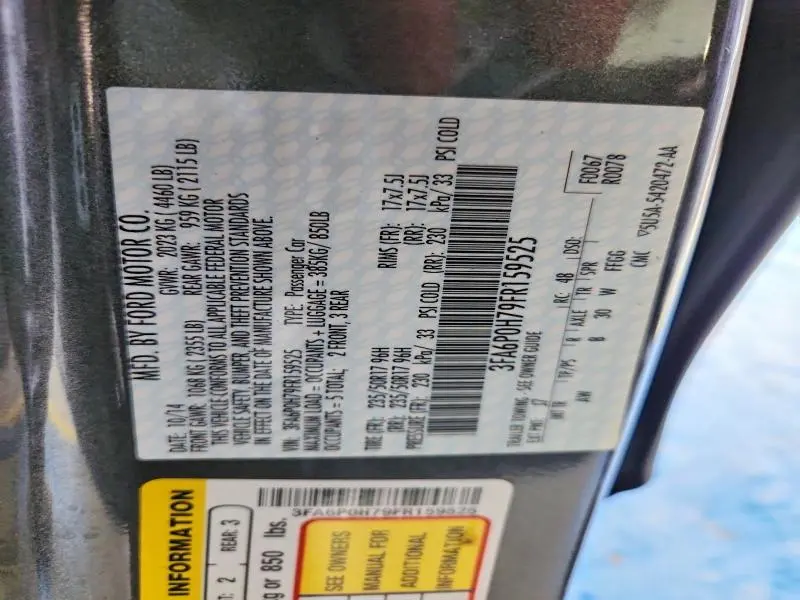 2015 FORD FUSION SE  
