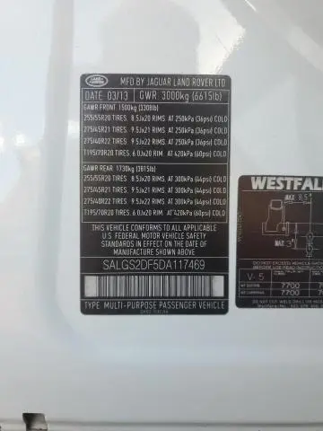 2013 LAND ROVER RANGE ROVER HSE  