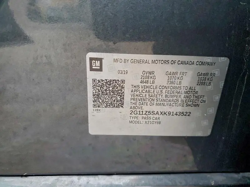 2019 CHEVROLET IMPALA LT  