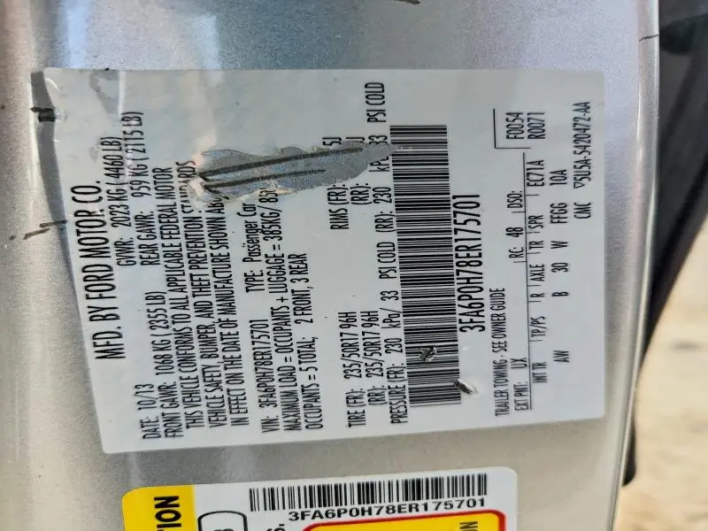 2014 FORD FUSION SE  