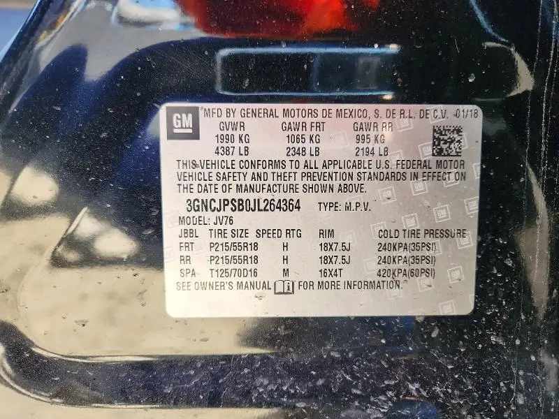2018 CHEVROLET TRAX 1LT  
