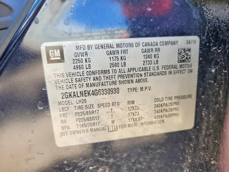 2016 GMC TERRAIN SLE  