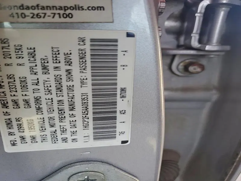 2010 HONDA ACCORD LXP  