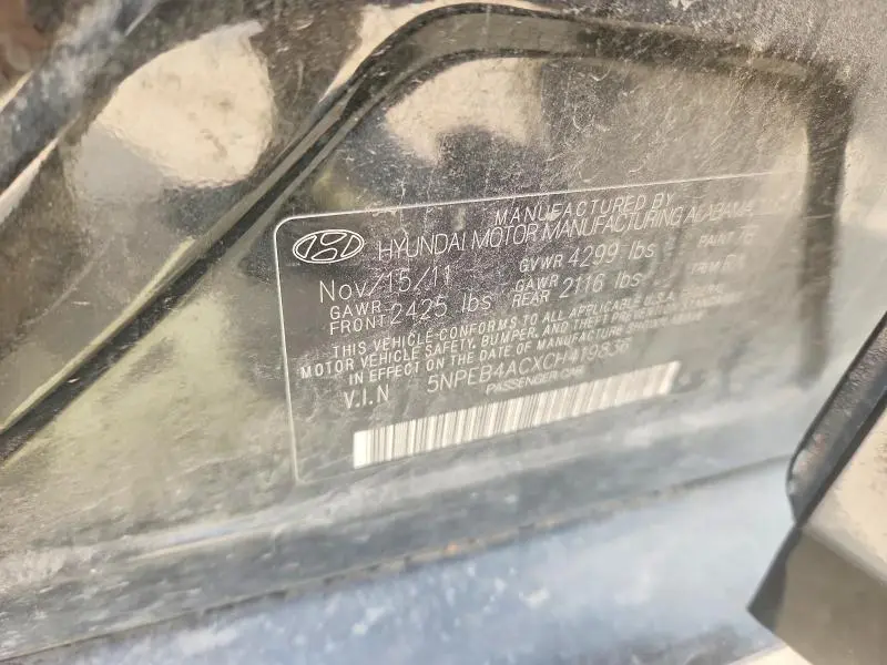 2012 HYUNDAI SONATA GLS  