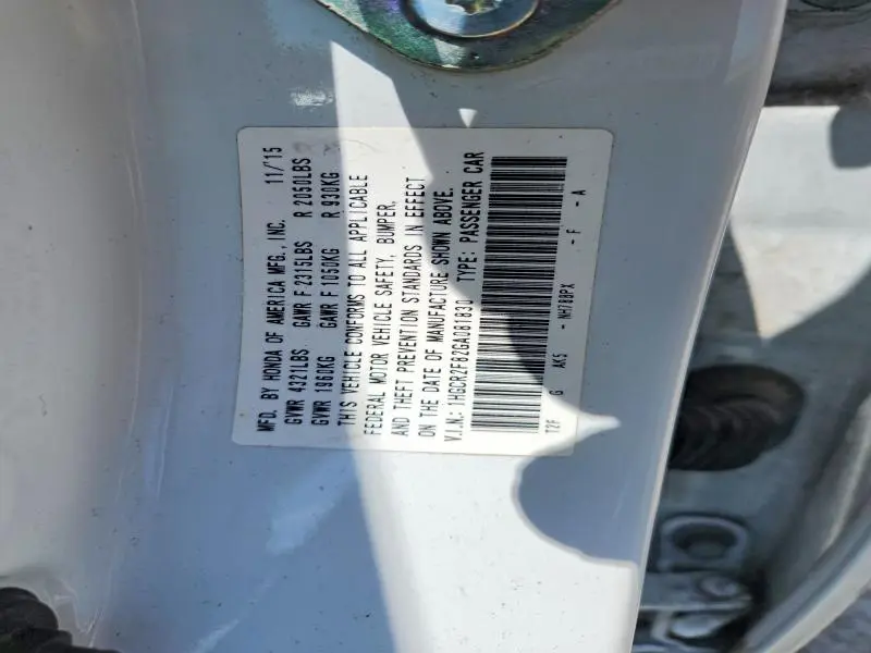 2016 HONDA ACCORD EXL  