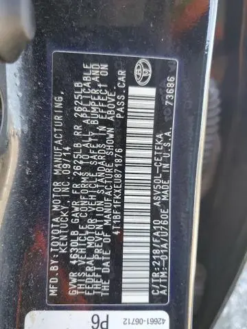 2014 TOYOTA CAMRY L  