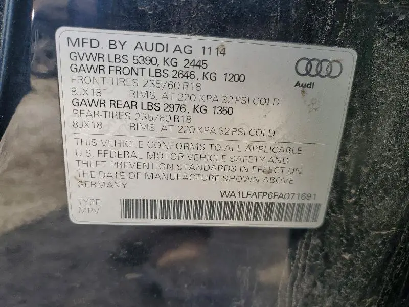 2015 AUDI Q5 PREMIUM PLUS  