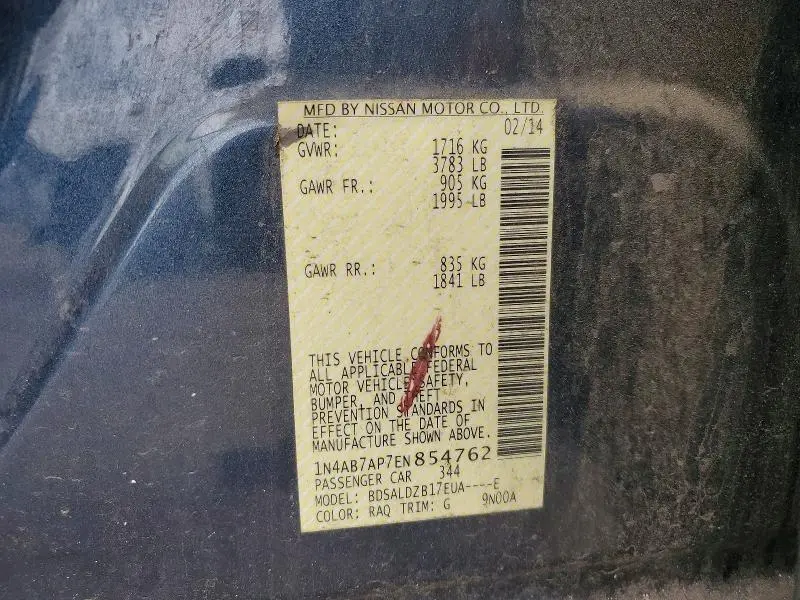 2014 NISSAN SENTRA SV  