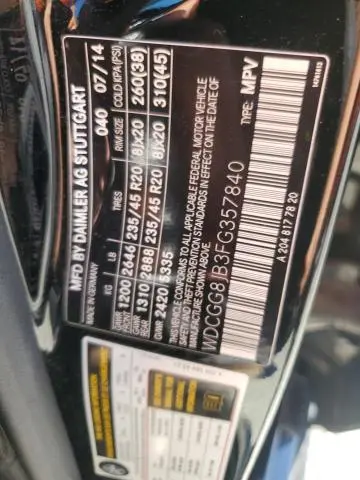 2015 MERCEDES-BENZ GLK 350 4MATIC  