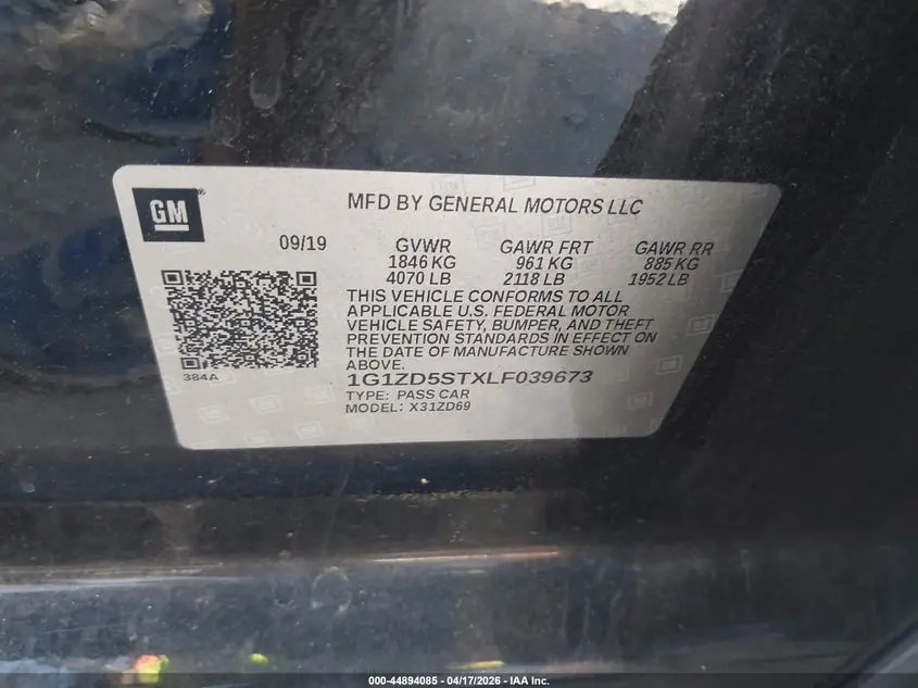 2020 CHEVROLET MALIBU FWD LT