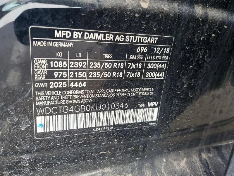 2019 MERCEDES-BENZ GLA 250  