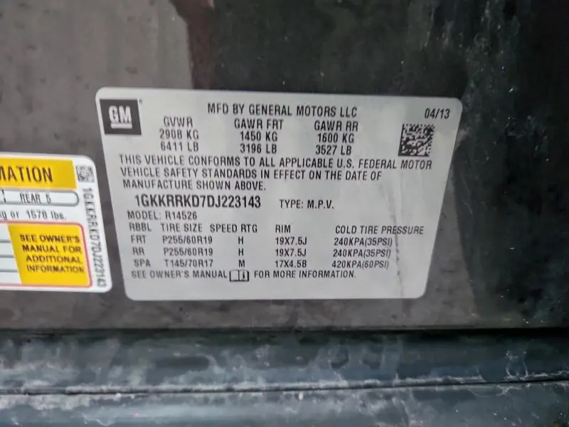 2013 GMC ACADIA SLT-1  