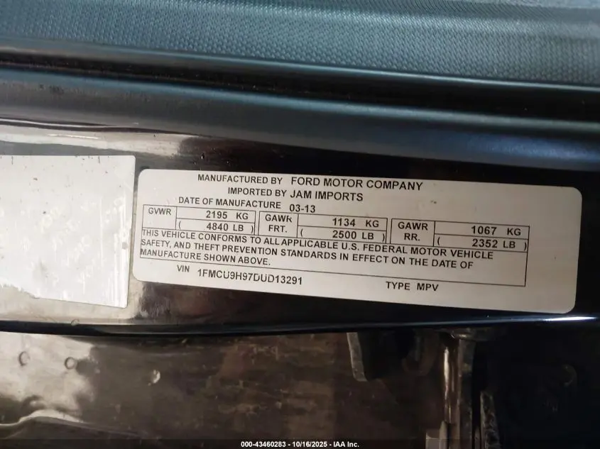 2013 FORD ESCAPE SEL