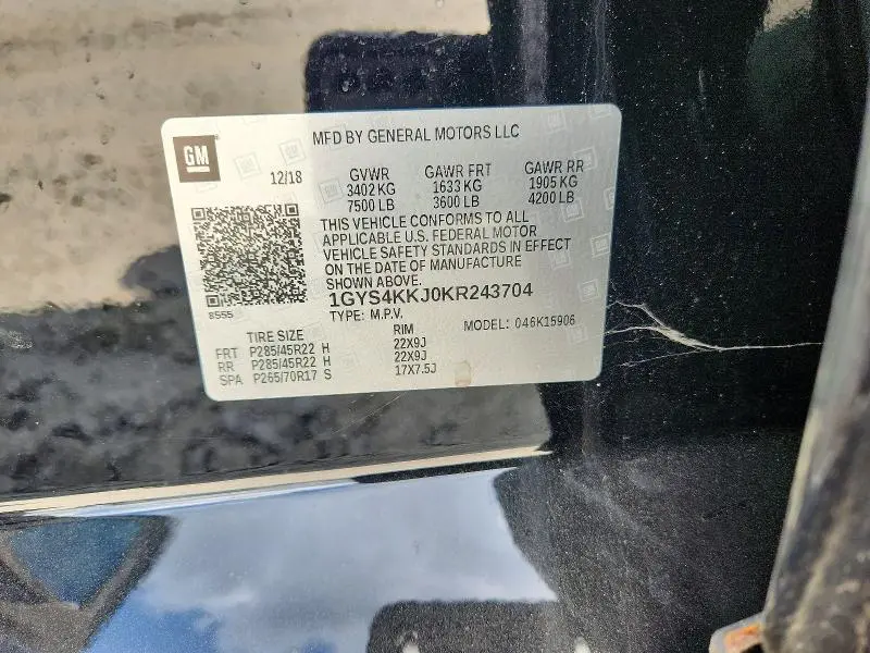 2019 CADILLAC ESCALADE ESV PLATINUM  