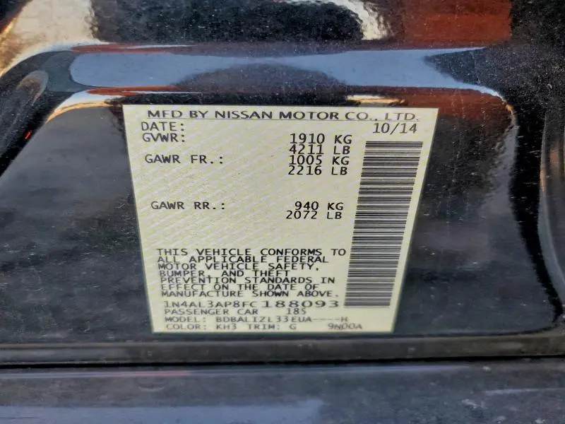 2015 NISSAN ALTIMA 2.5  