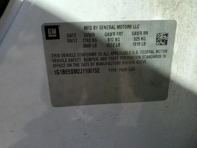 2018 CHEVROLET CRUZE LT  