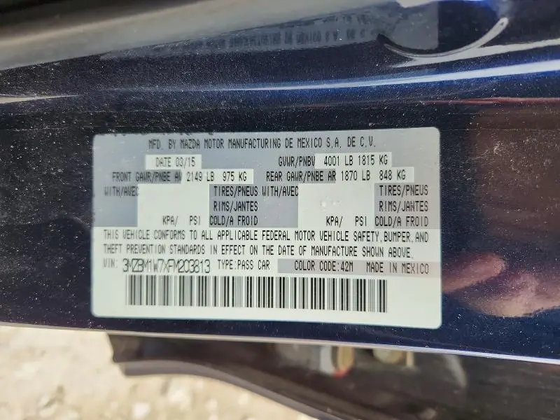 2015 MAZDA 3 GRAND TOURING  