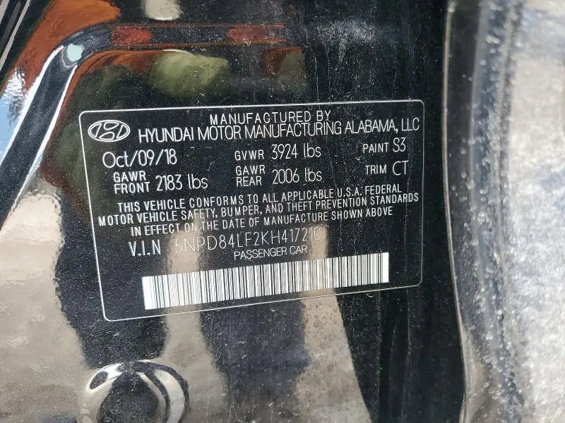 2019 HYUNDAI ELANTRA SE  