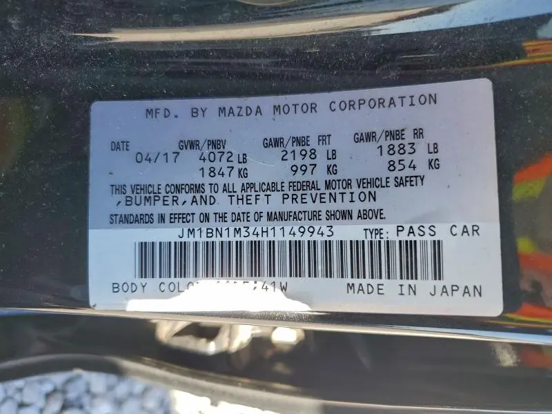 2017 MAZDA 3 GRAND TOURING  