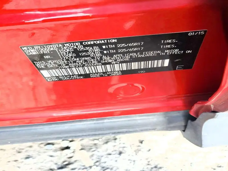 2015 TOYOTA RAV4 XLE  