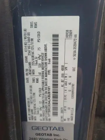 2020 FORD TRANSIT T-250  