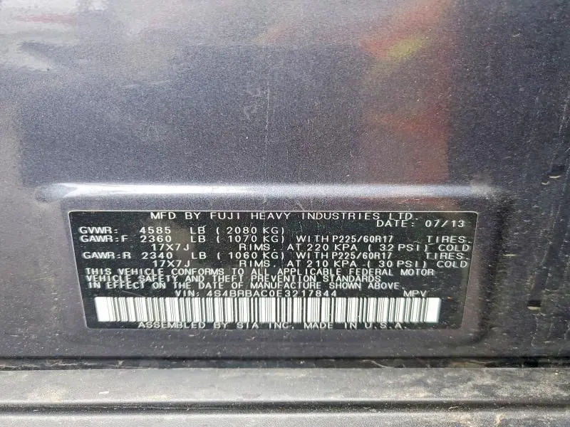 2014 SUBARU OUTBACK 2.5I  