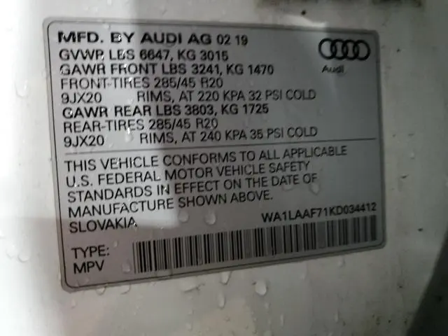 2019 AUDI Q7 PREMIUM PLUS  