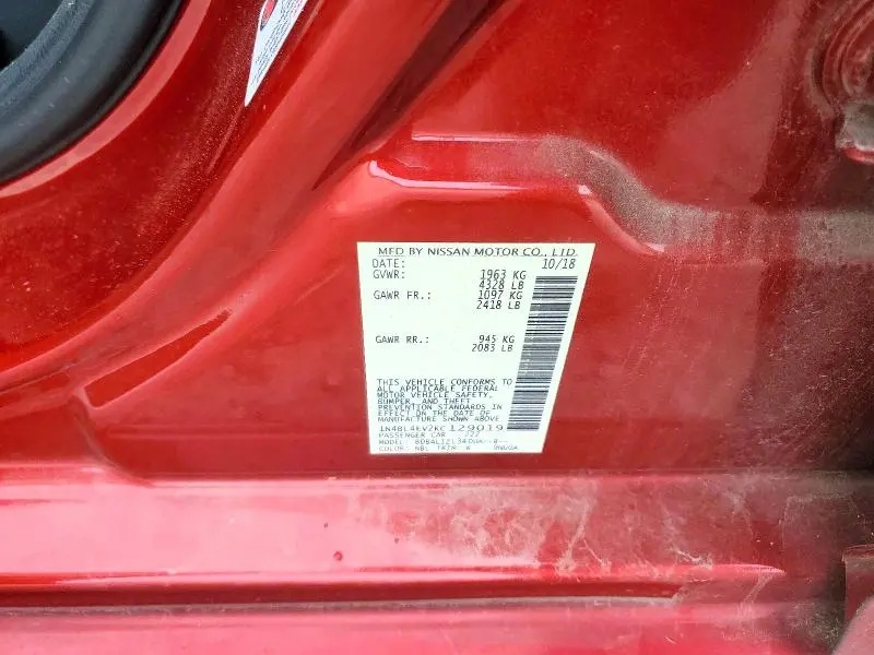 2019 NISSAN ALTIMA 2.5 SL  