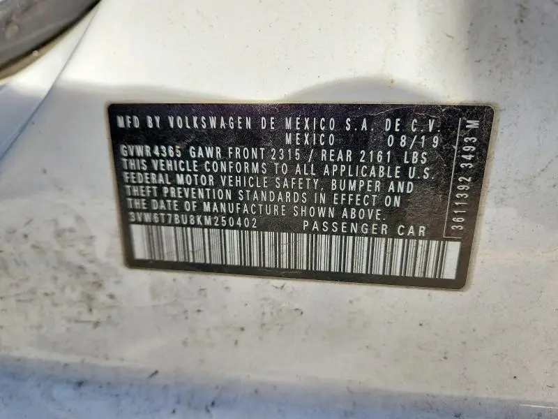 2019 VOLKSWAGEN JETTA GLI  