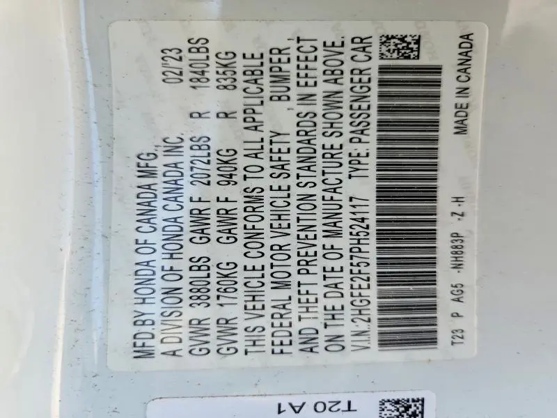 2023 HONDA CIVIC SPORT  