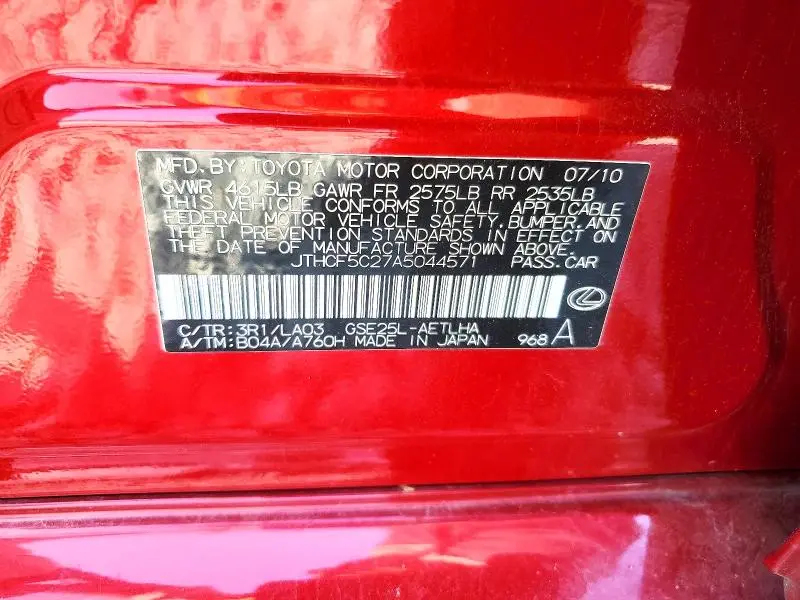 2010 LEXUS IS 250  