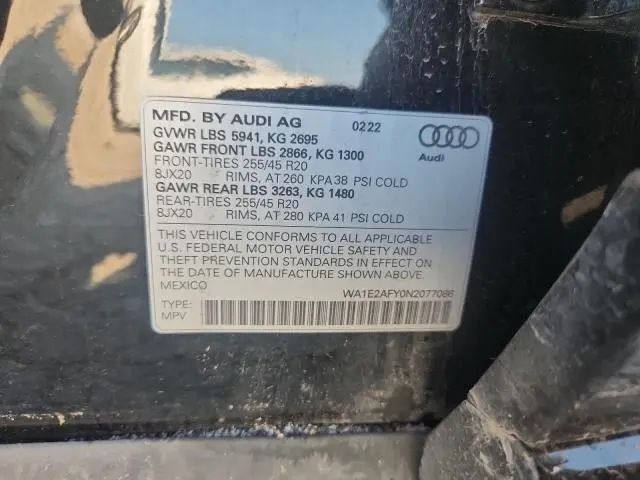 2022 AUDI Q5 E PREMIUM PLUS 55  