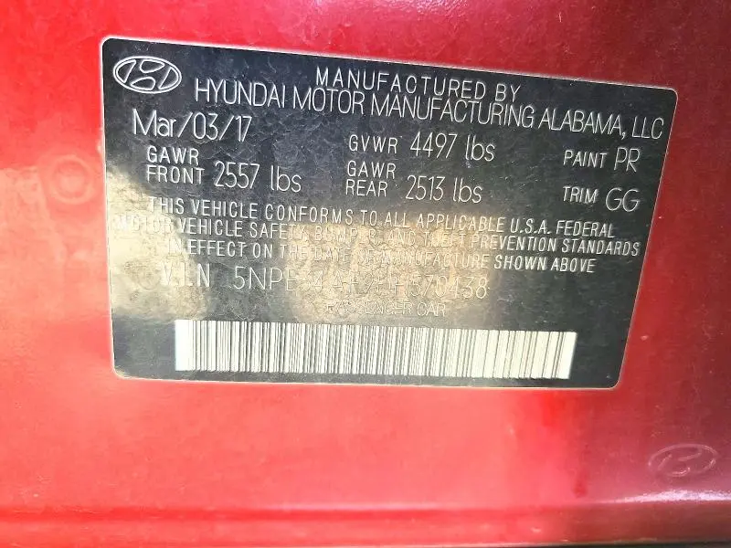 2017 HYUNDAI SONATA SPORT  