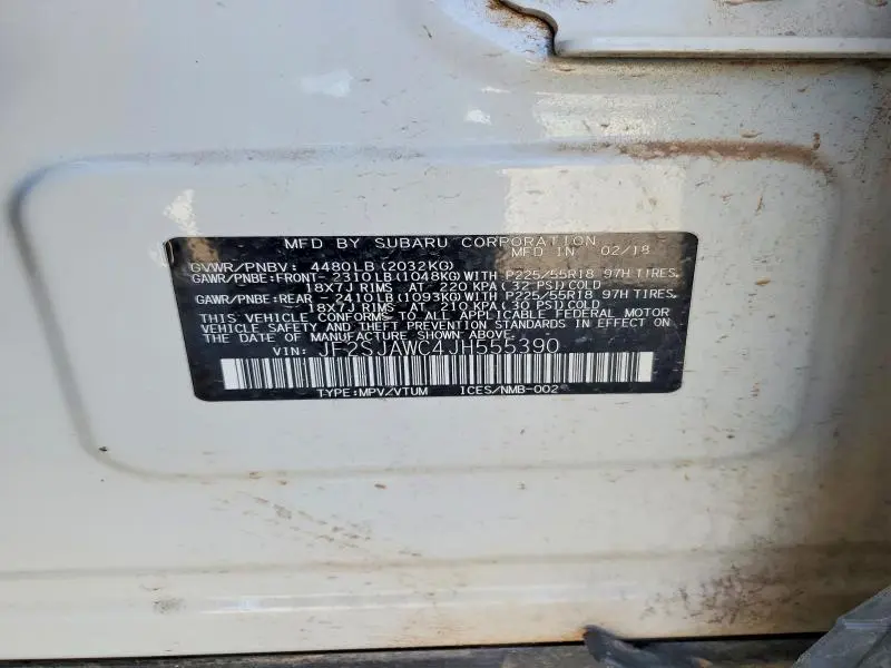 2018 SUBARU FORESTER 2.5I TOURING  