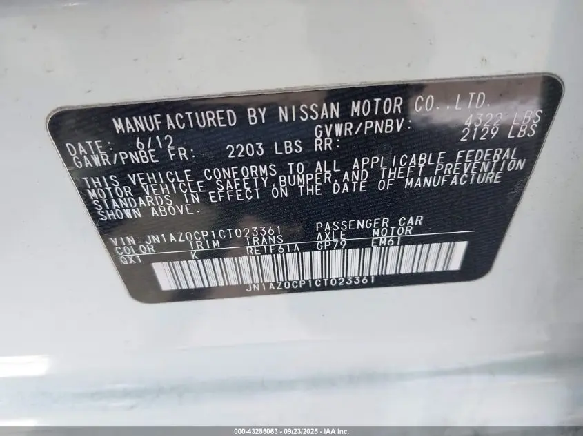 2012 NISSAN LEAF SL