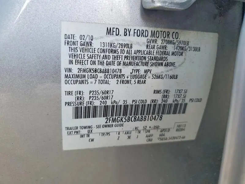 2010 FORD FLEX SE  