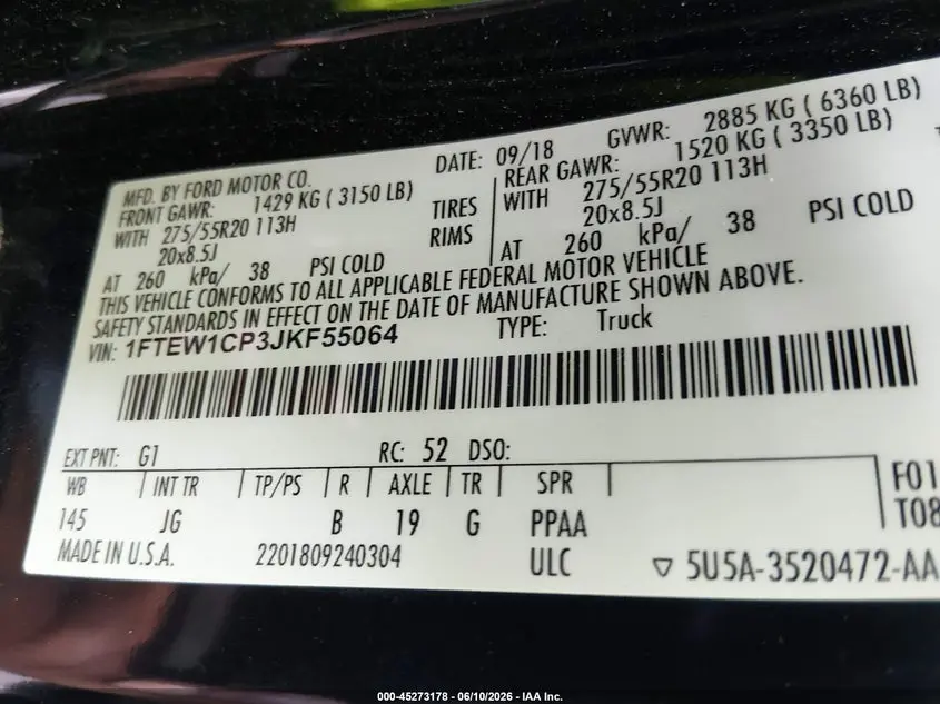 2018 FORD F-150 XL