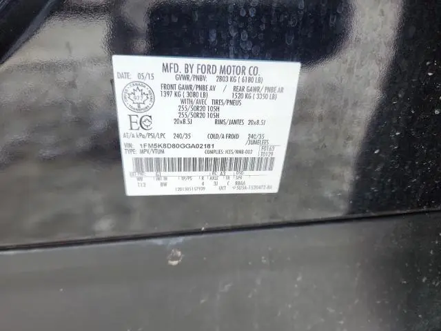 2016 FORD EXPLORER XLT  