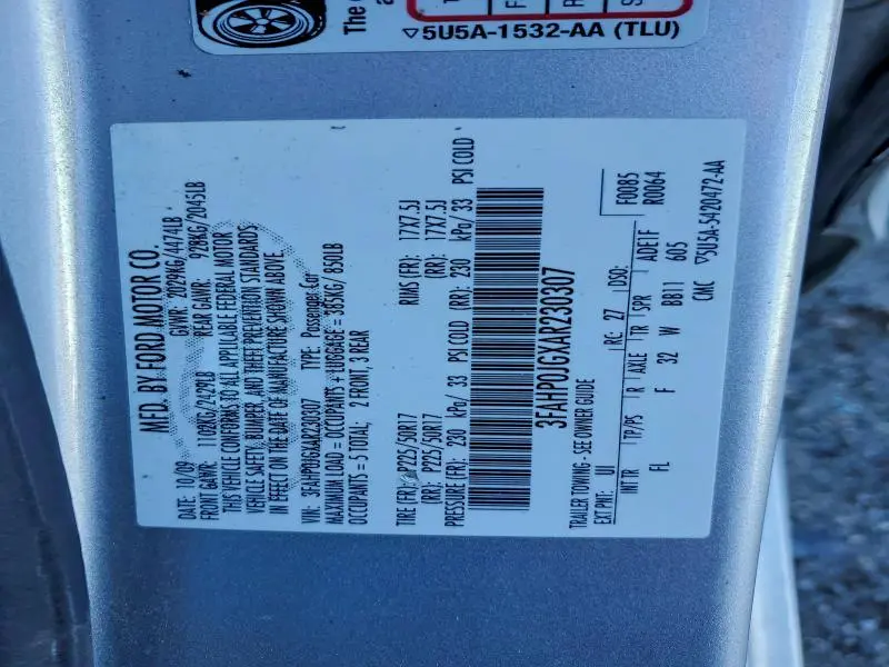 2010 FORD FUSION SEL  