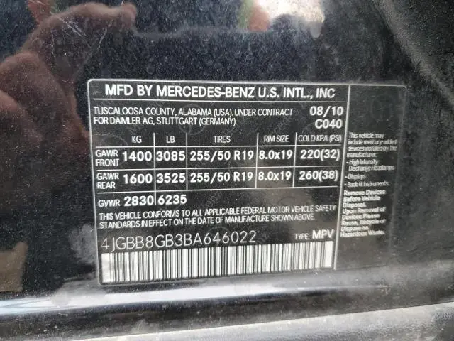 2011 MERCEDES-BENZ ML 350 4MATIC  