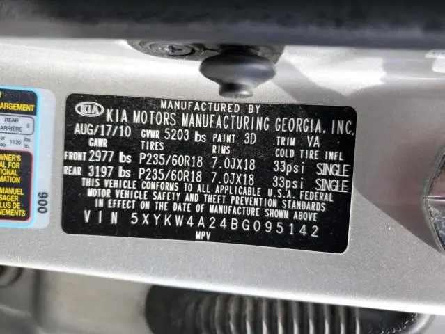 2011 KIA SORENTO SX  