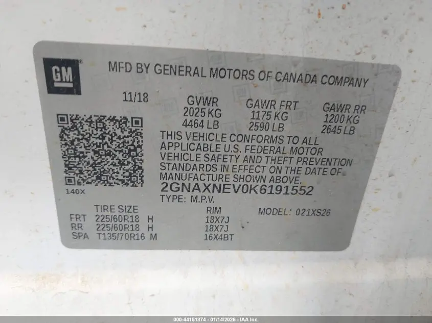 2019 CHEVROLET EQUINOX PREMIER