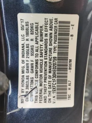 2017 HONDA CIVIC EX  
