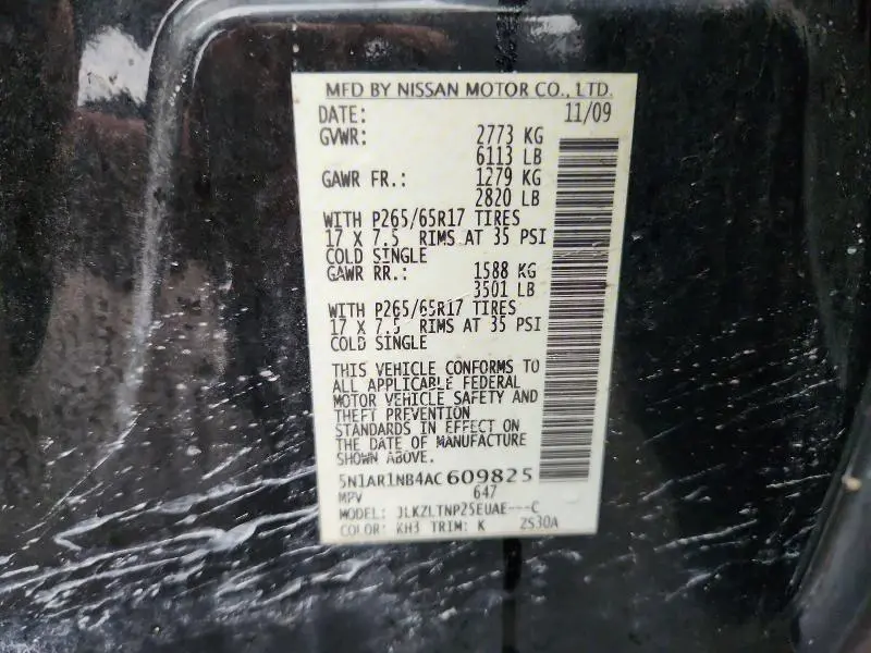 2010 NISSAN PATHFINDER S  