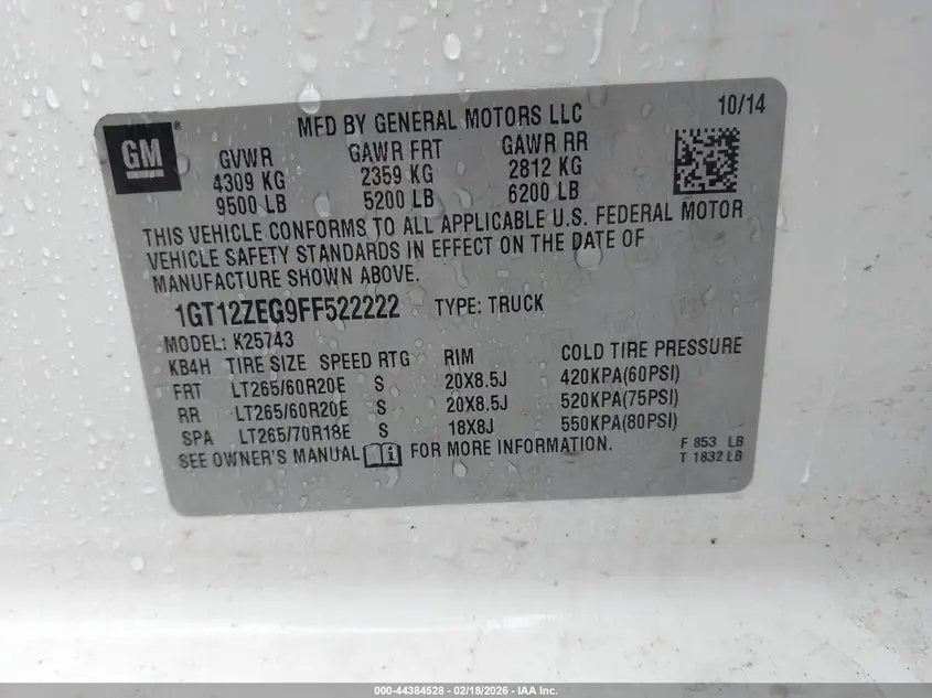 2015 GMC SIERRA 2500HD SLT