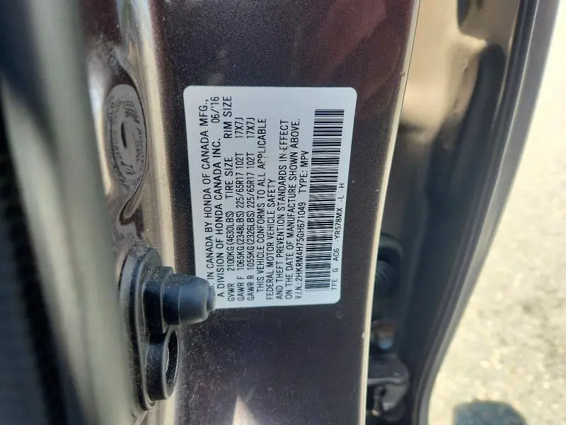 2016 HONDA CR-V EXL  