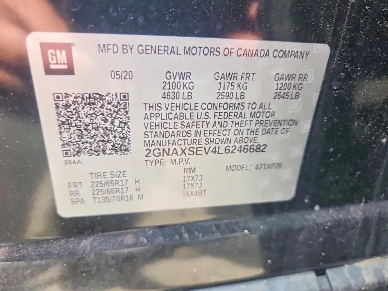 2020 CHEVROLET EQUINOX LS  