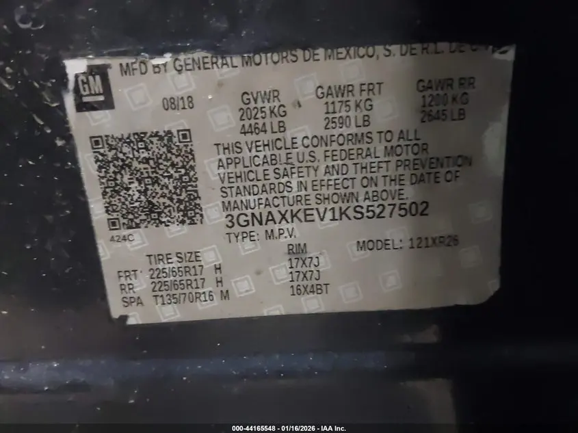 2019 CHEVROLET EQUINOX LT