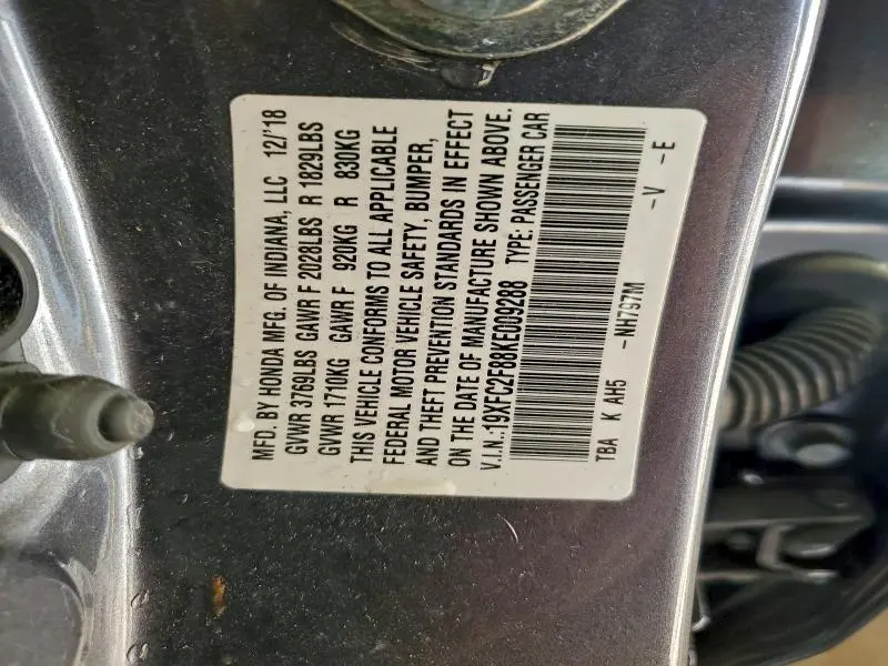 2019 HONDA CIVIC SPORT  